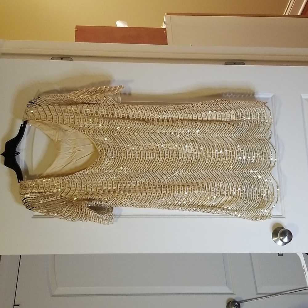 Gold sequin dress